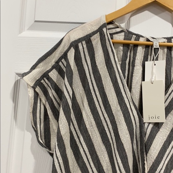 NEW • Joie • Merce Mini Dress Striped White Gray M - Picture 7 of 8